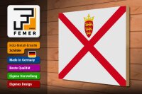 Holzschild Flagge Jerseys 40x30cm Flag of Jersey