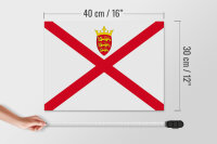 Holzschild Flagge Jerseys 40x30cm Flag of Jersey