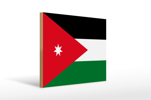 Holzschild Flagge Jordaniens 40x30cm Flag of Jordan