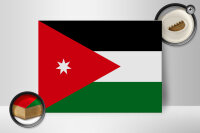 Holzschild Flagge Jordaniens 40x30cm Flag of Jordan