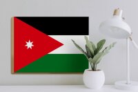 Holzschild Flagge Jordaniens 40x30cm Flag of Jordan