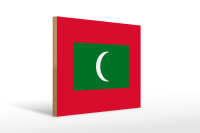 Holzschild Flagge Malediven 40x30cm Flag of the Maldives