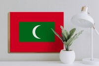 Holzschild Flagge Malediven 40x30cm Flag of the Maldives