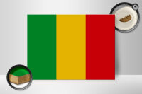Holzschild Flagge Malis 40x30cm Flag of Mali