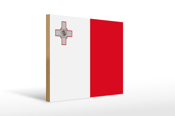 Holzschild Flagge Maltas 40x30cm Flag of Malta