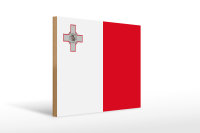 Holzschild Flagge Maltas 40x30cm Flag of Malta