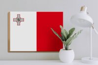 Holzschild Flagge Maltas 40x30cm Flag of Malta