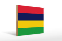 Holzschild Flagge Mauritius 40x30cm Flag of Mauritius