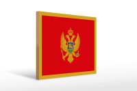 Holzschild Flagge Montenegros 40x30cm Flag of Montenegro