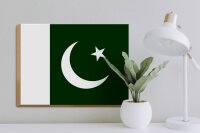 Holzschild Flagge Pakistans 40x30cm Flag of Pakistan