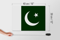 Holzschild Flagge Pakistans 40x30cm Flag of Pakistan