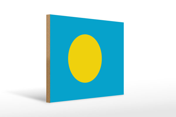 Holzschild Flagge Palaus 40x30cm Flag of Palau