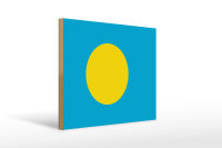 Holzschild Flagge Palaus 40x30cm Flag of Palau