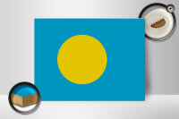 Holzschild Flagge Palaus 40x30cm Flag of Palau