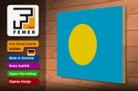 Holzschild Flagge Palaus 40x30cm Flag of Palau