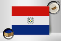 Holzschild Flagge Paraguays 40x30cm Flag of Paraguay