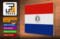 Holzschild Flagge Paraguays 40x30cm Flag of Paraguay