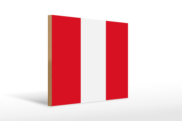 Holzschild Flagge Perus 40x30cm Flag of Peru