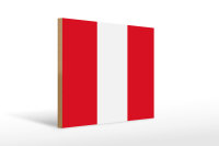 Holzschild Flagge Perus 40x30cm Flag of Peru