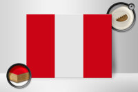 Holzschild Flagge Perus 40x30cm Flag of Peru