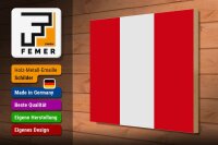 Holzschild Flagge Perus 40x30cm Flag of Peru