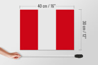 Holzschild Flagge Perus 40x30cm Flag of Peru