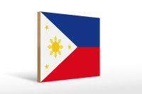 Holzschild Flagge Philippinen 40x30cm Flag of Philippines