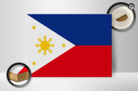 Holzschild Flagge Philippinen 40x30cm Flag of Philippines