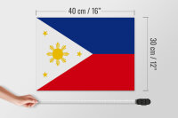Holzschild Flagge Philippinen 40x30cm Flag of Philippines