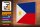 Holzschild Flagge Philippinen 40x30cm Flag of Philippines