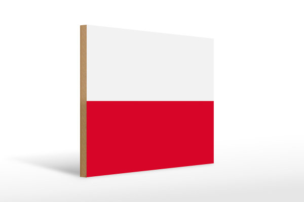 Holzschild Flagge Polens 40x30cm Flag of Poland