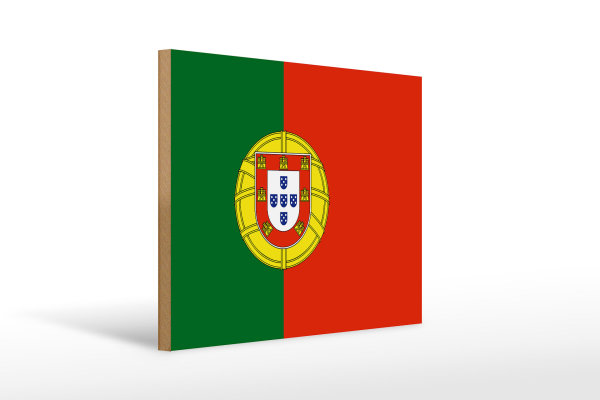 Holzschild Flagge Portugals 40x30cm Flag of Portugal