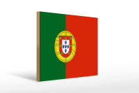Holzschild Flagge Portugals 40x30cm Flag of Portugal