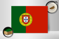 Holzschild Flagge Portugals 40x30cm Flag of Portugal