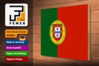 Holzschild Flagge Portugals 40x30cm Flag of Portugal