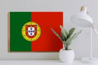 Holzschild Flagge Portugals 40x30cm Flag of Portugal