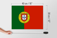 Holzschild Flagge Portugals 40x30cm Flag of Portugal