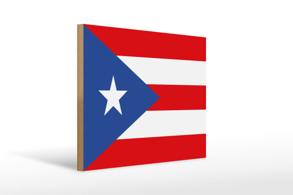 Holzschild Flagge Puerto Ricos 40x30cm Flag of Puerto Rico
