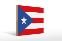 Holzschild Flagge Puerto Ricos 40x30cm Flag of Puerto Rico