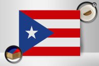 Holzschild Flagge Puerto Ricos 40x30cm Flag of Puerto Rico