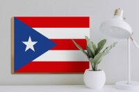 Holzschild Flagge Puerto Ricos 40x30cm Flag of Puerto Rico
