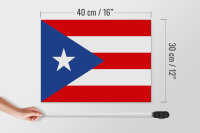 Holzschild Flagge Puerto Ricos 40x30cm Flag of Puerto Rico