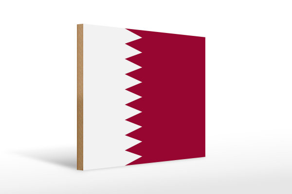 Holzschild Flagge Katars 40x30cm Flag of Qatar