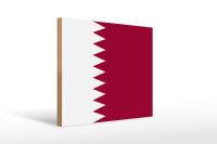 Holzschild Flagge Katars 40x30cm Flag of Qatar