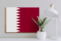 Holzschild Flagge Katars 40x30cm Flag of Qatar