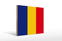 Holzschild Flagge Rumäniens 40x30cm Flag of Romania