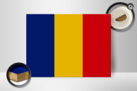 Holzschild Flagge Rumäniens 40x30cm Flag of Romania