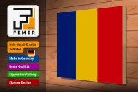 Holzschild Flagge Rumäniens 40x30cm Flag of Romania