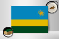 Holzschild Flagge Ruandas 40x30cm Flag of Rwanda