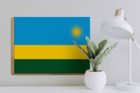 Holzschild Flagge Ruandas 40x30cm Flag of Rwanda
